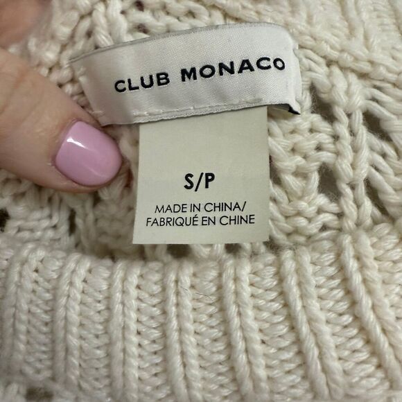 Club Monaco Open-Stitch Sweater Cream Size Small - Picture 3 of 5